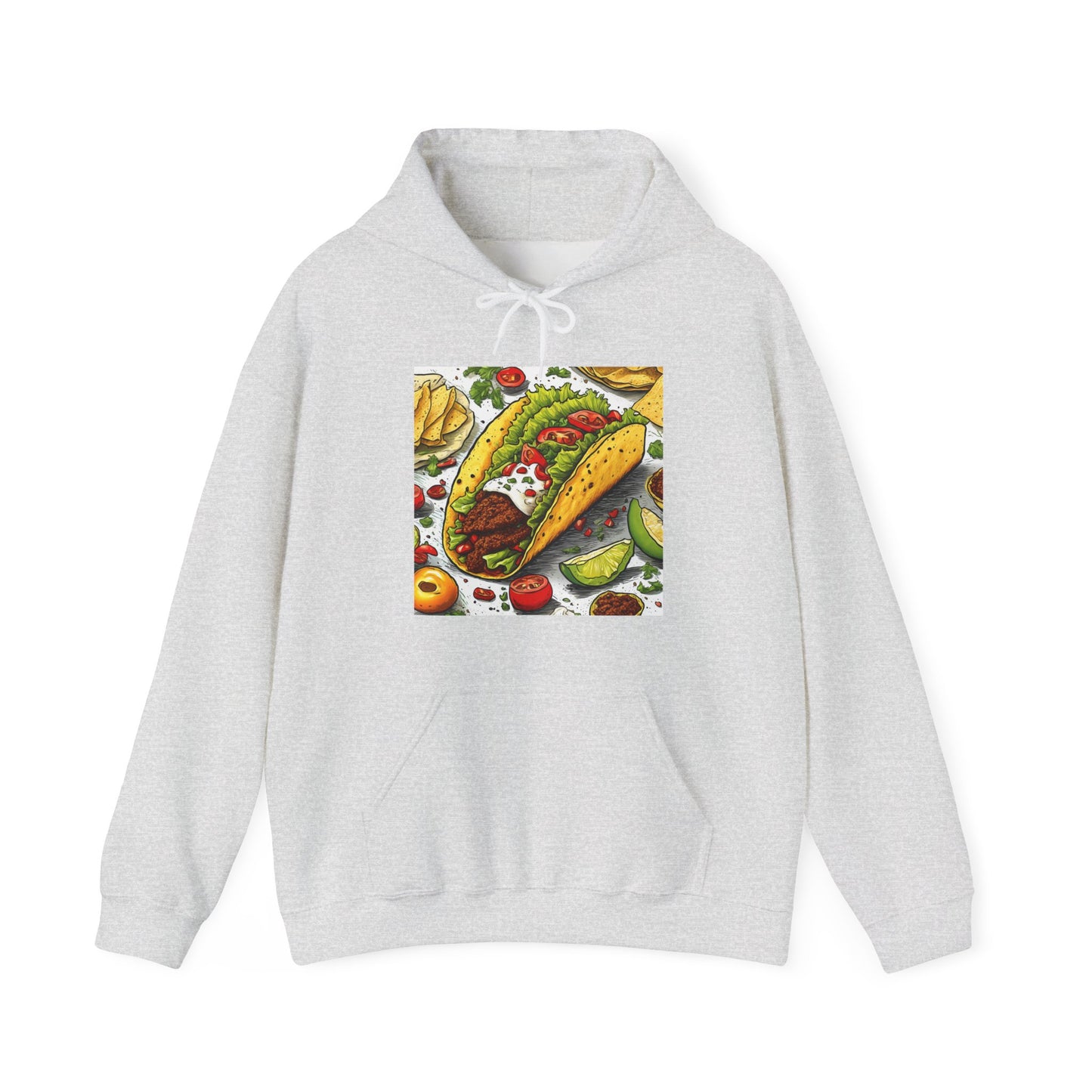Bold Taco Illustration Foodie Gift Art Hoodie