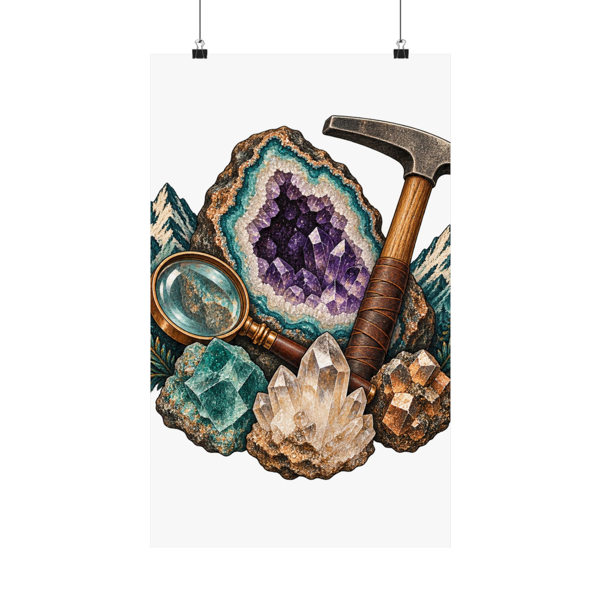 Vintage Geode and Rockhounding Field Kit Poster