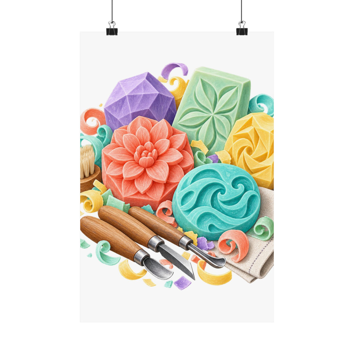 Colorful Soap Carving Workshop Poster