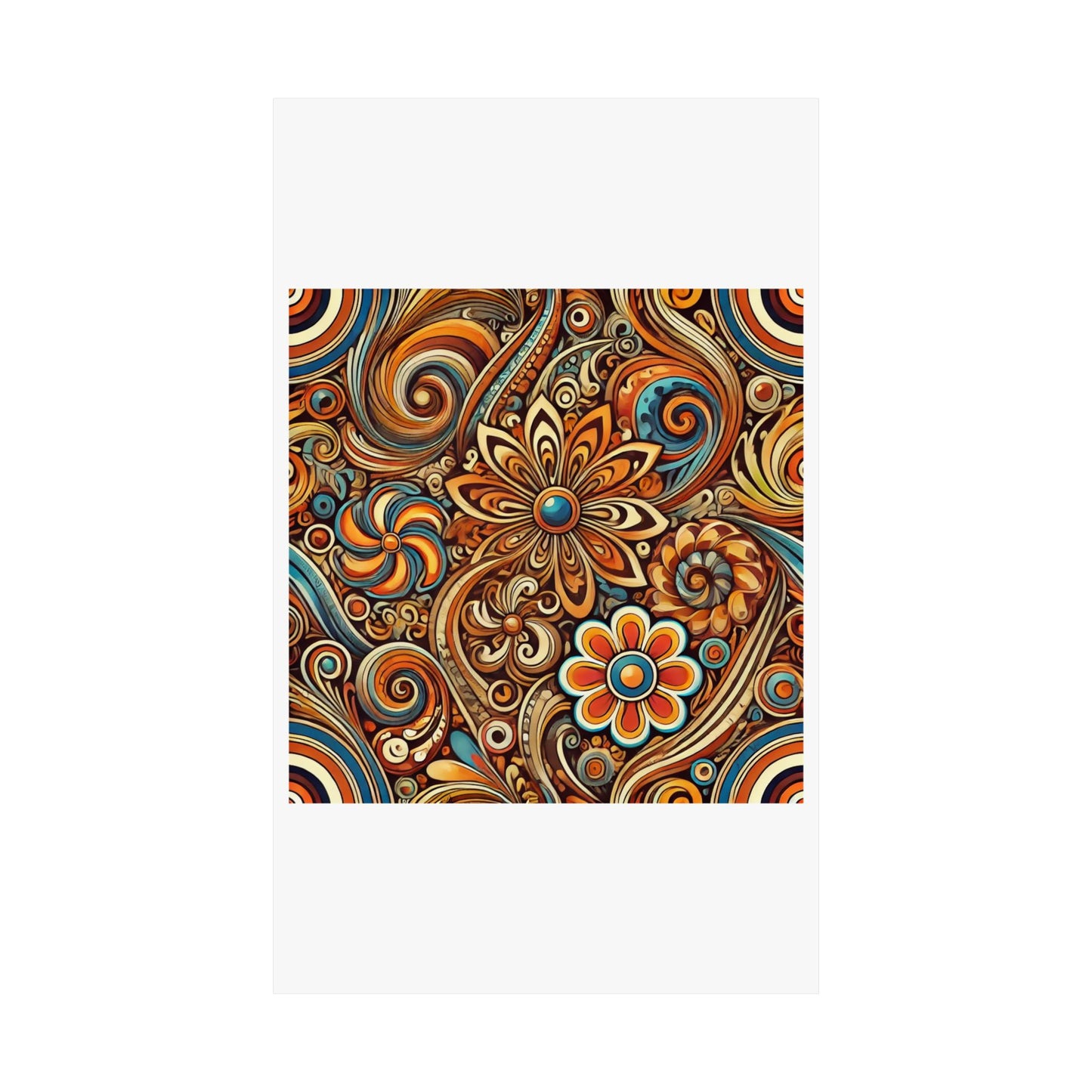 Ornate Abstract Floral Paisley Pattern Poster