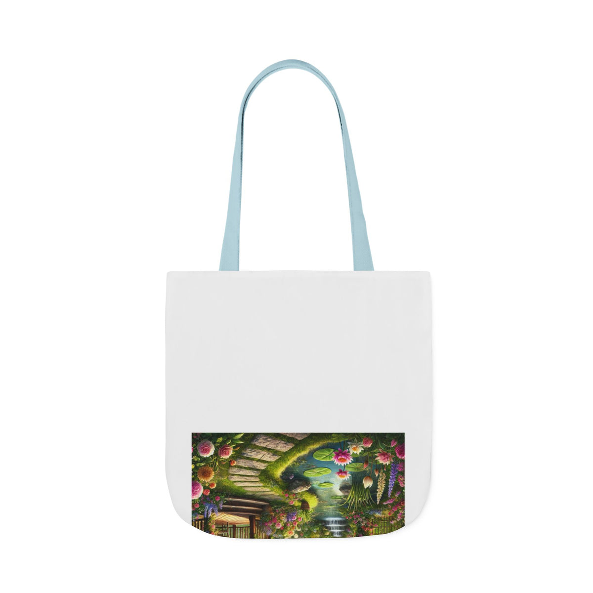 Sunlit Rose Gazebo Cottage Garden Canvas Tote Bag