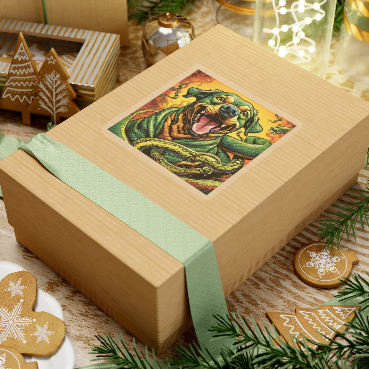 Surreal Serpent Hound Dark Fantasy Creature Sticker