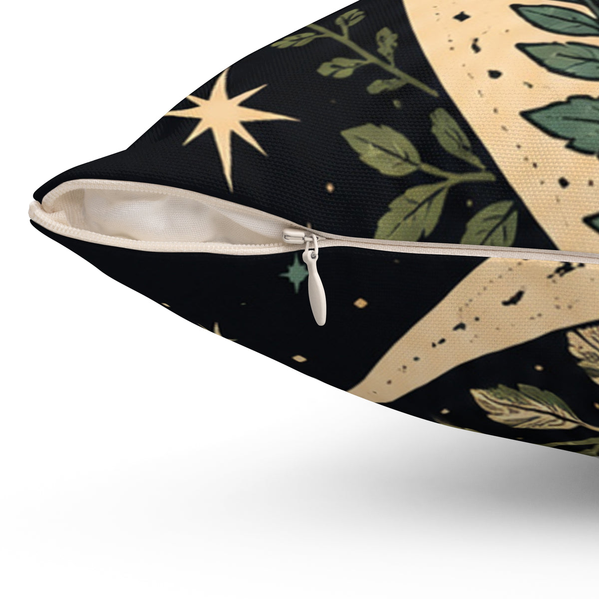 Celestial Wildflower Moon Botanical Decorative Pillow