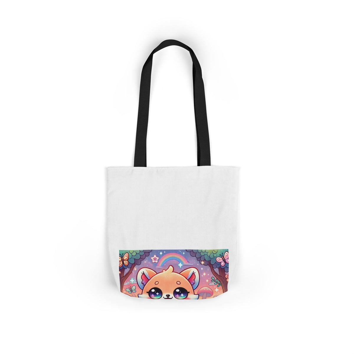 Pastel Woodland Fox Mushroom Kawaii Canvas Tote Bag