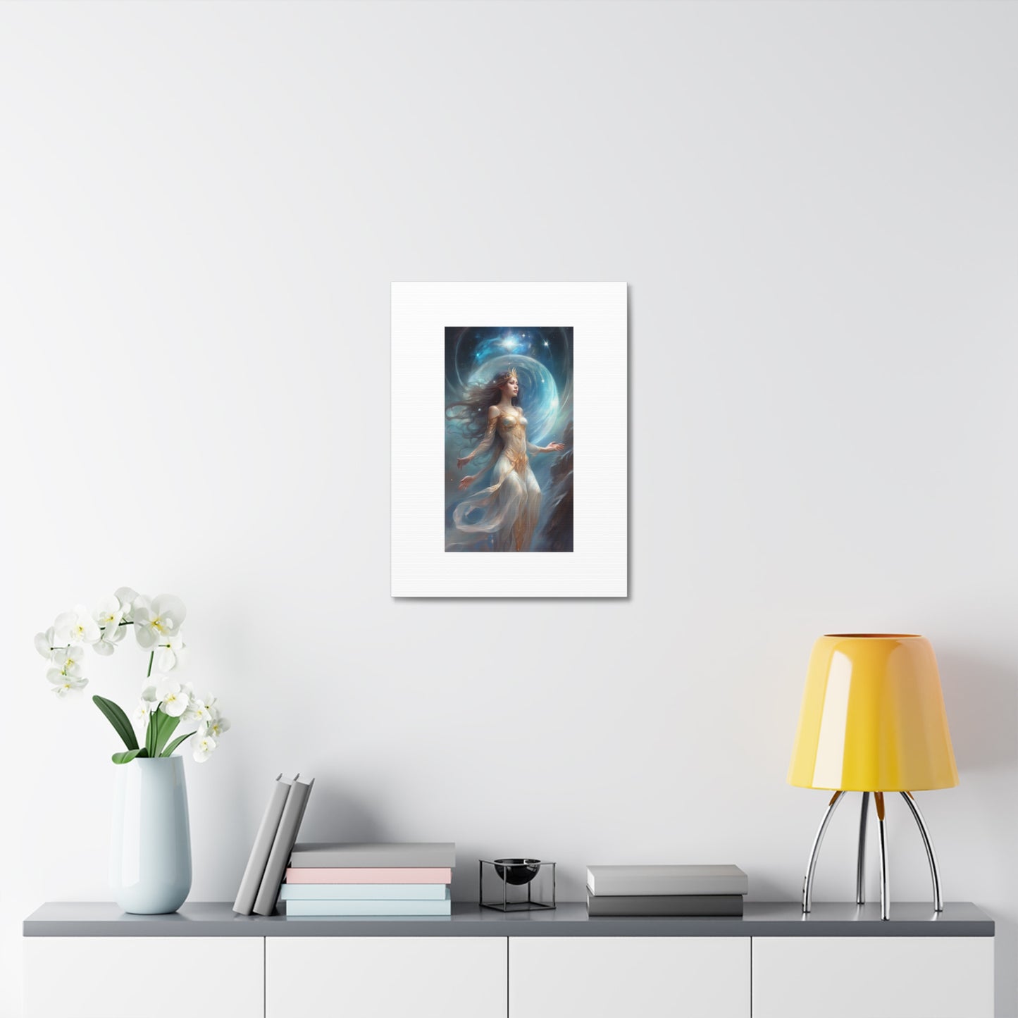 Lunar Celestial Queen Fantasy Portrait Canvas