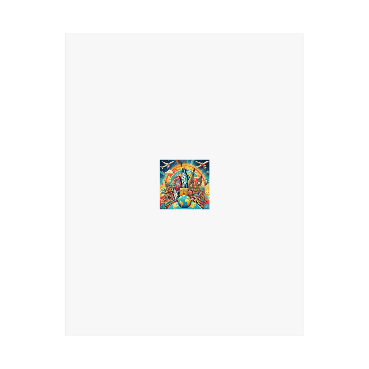 Global Landmark Adventure Collage Colorful Travel Poster