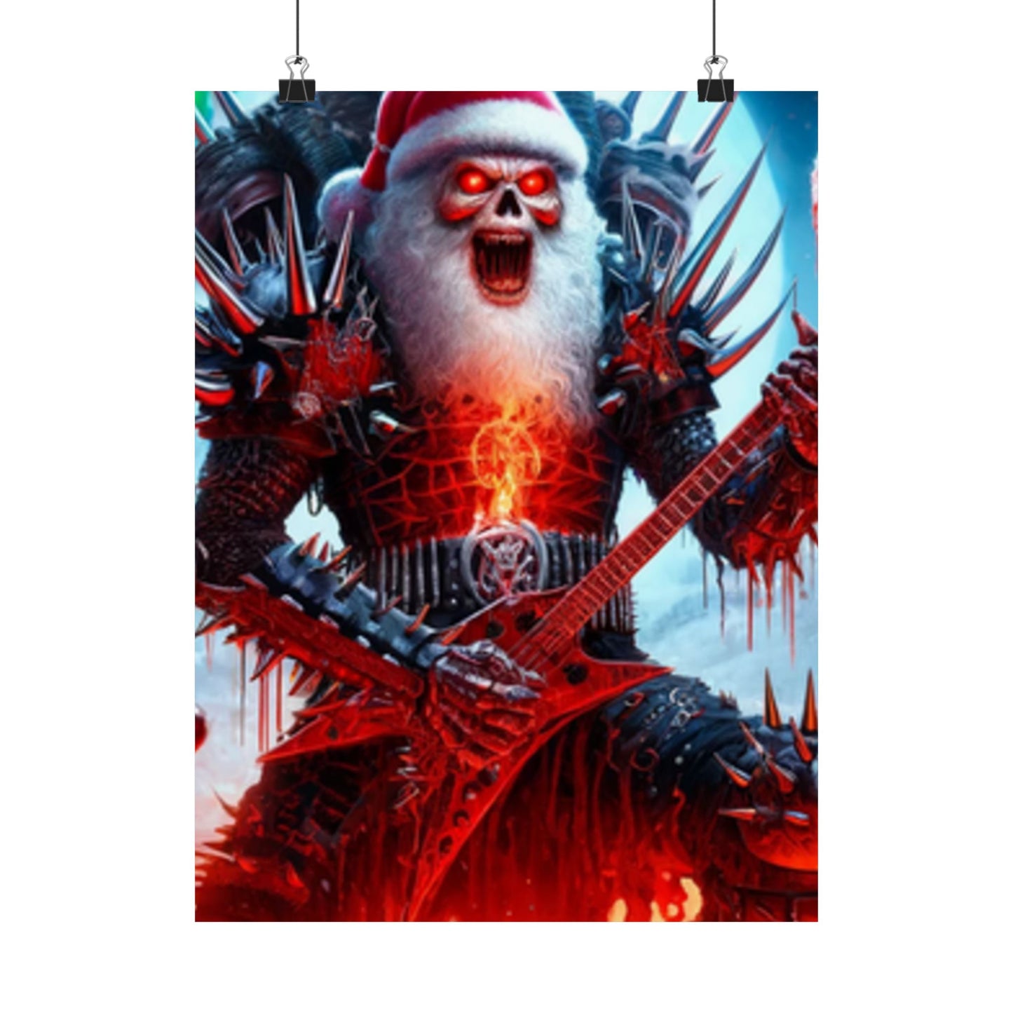 Heavy Metal Santa Holiday Concert Music Room Poster