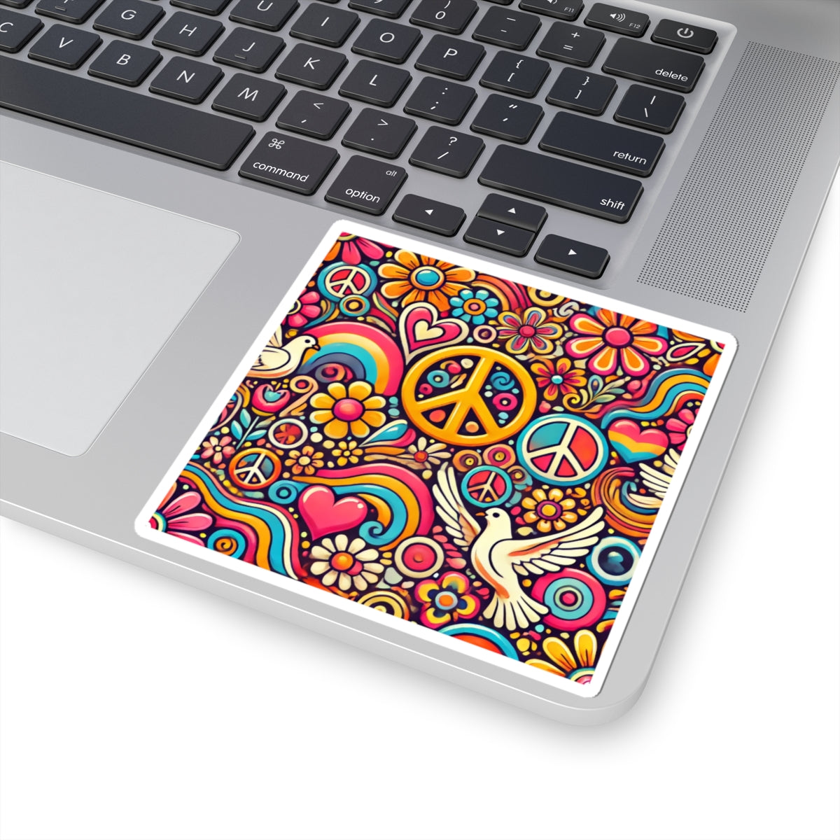 Colorful Peace Floral Pattern Sticker