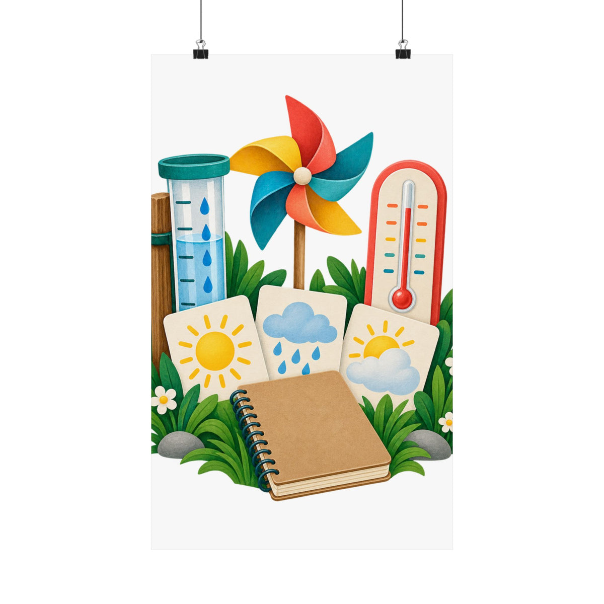 Colorful Backyard Weather Watching Kit Poster
