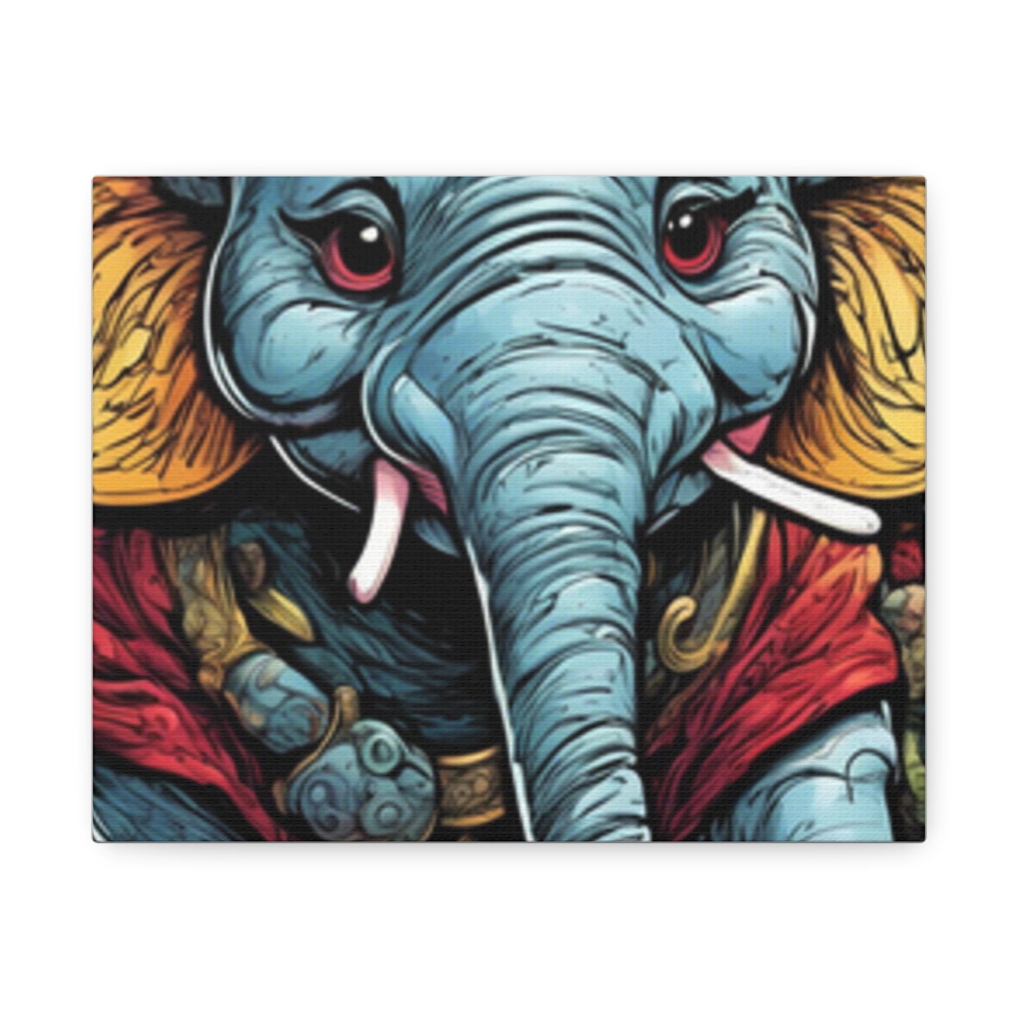 Colorful Elephant Garden Parade Wildlife Canvas Wall Art