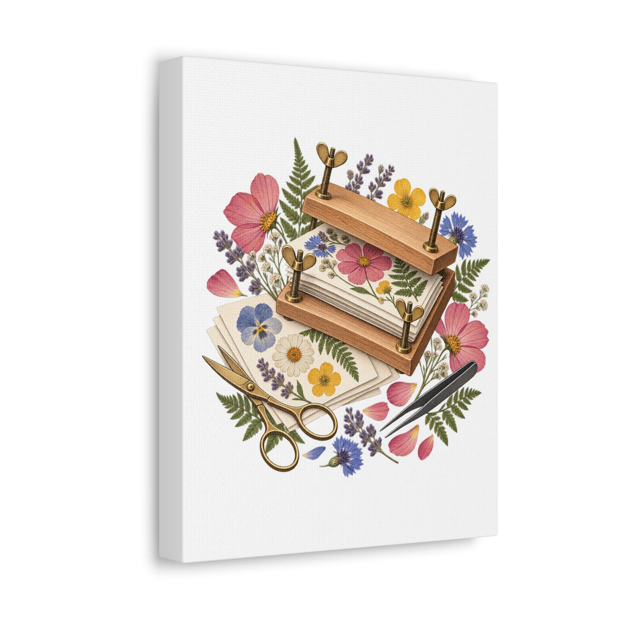 Botanical Flower Press Workshop Canvas