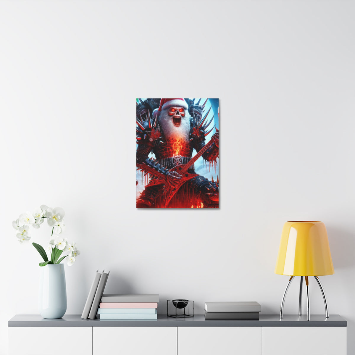 Heavy Metal Santa Holiday Concert Dark Holiday Canvas Art