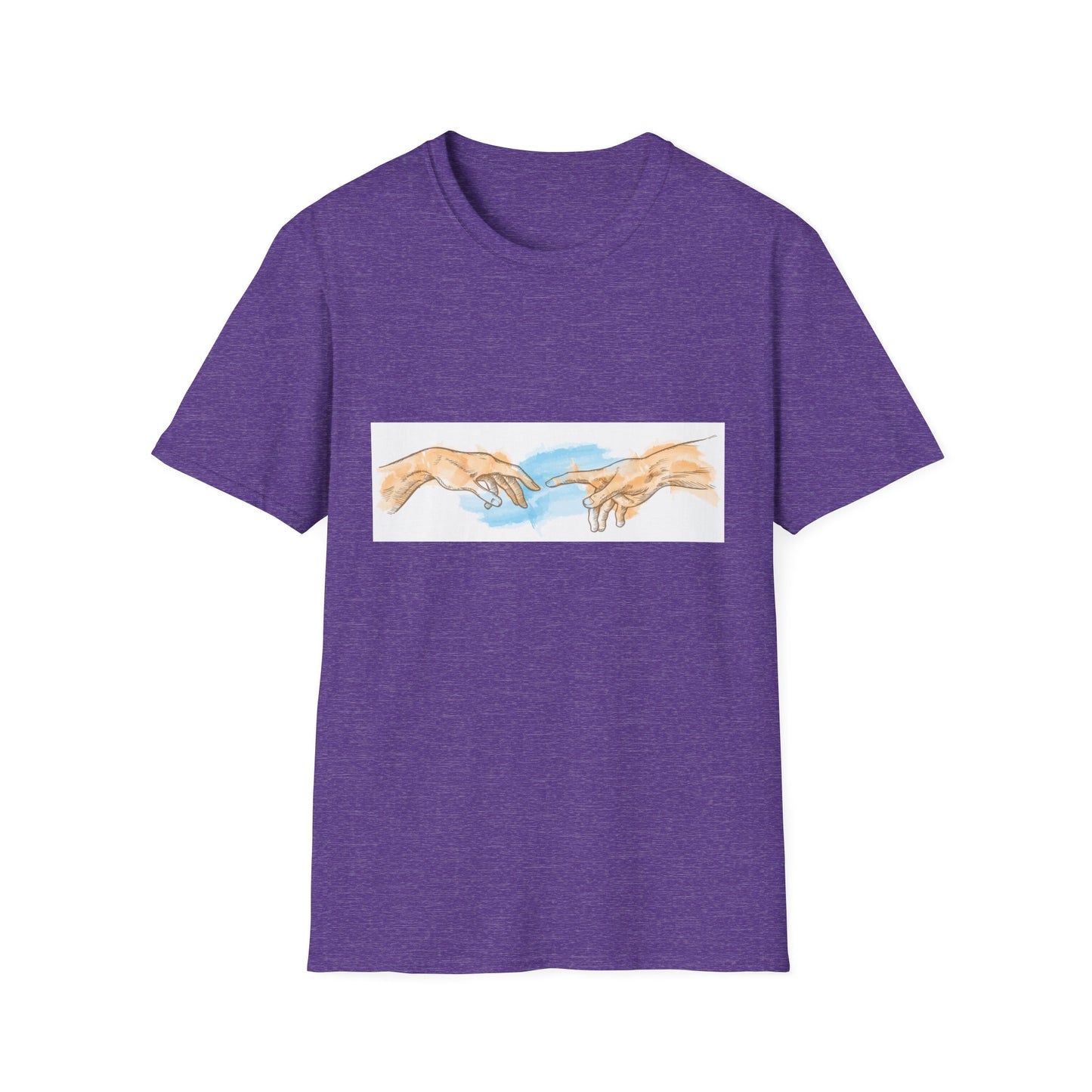 Creation of Adam Hands Graphic T-Shirt Michelangelo Inspired Art Tee Minimal Renaissance Aesthetic Inspired Unisex Shirt