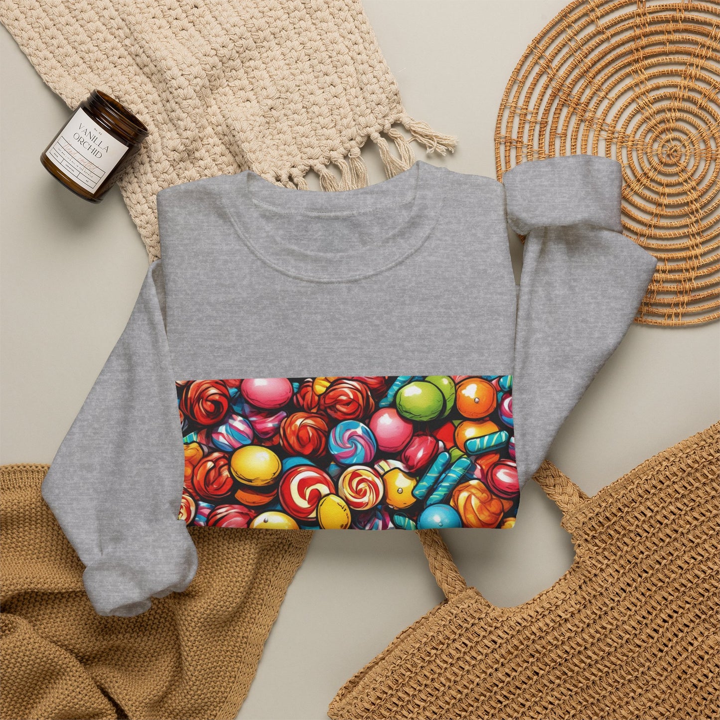 Colorful Candy Pattern Sweets Gift Art Sweatshirt