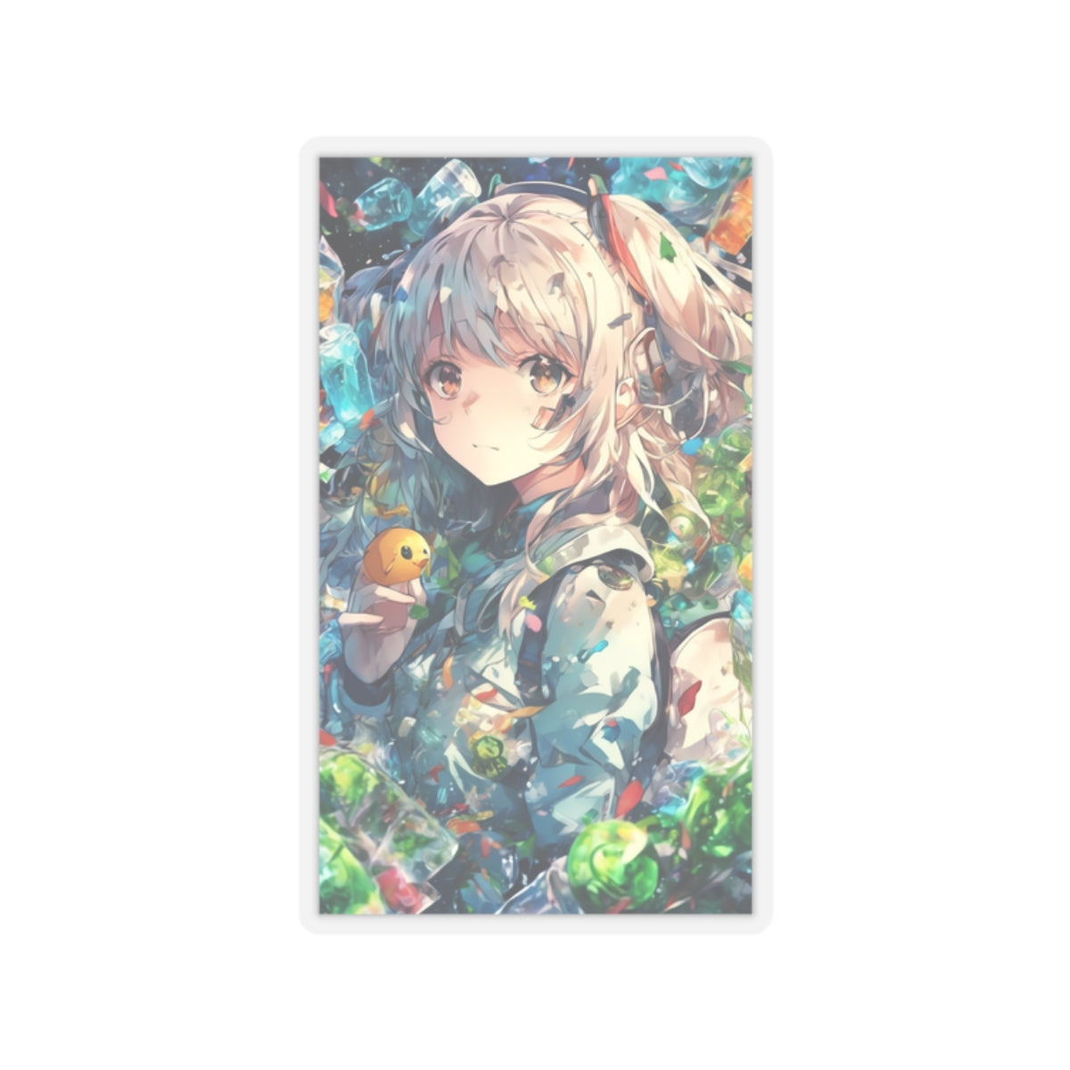Crystal Bottle Anime Portrait Kawaii Laptop Sticker