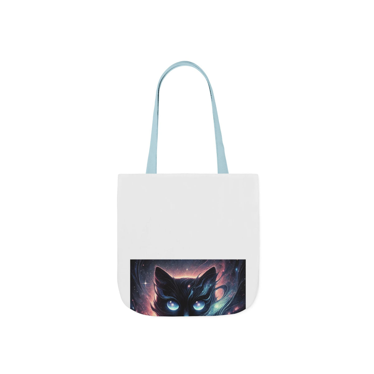 Cosmic Black Cat Galaxy Celestial Canvas Tote Bag