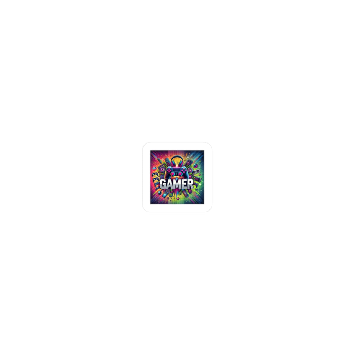 Neon Gamer Energy Retro Arcade Gaming Sticker for Laptops