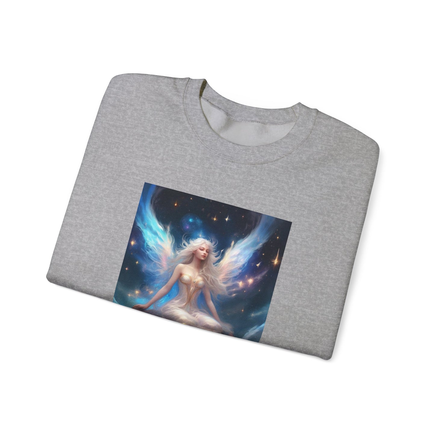 Celestial Winged Meditation Fantasy Portrait Sweatshirt