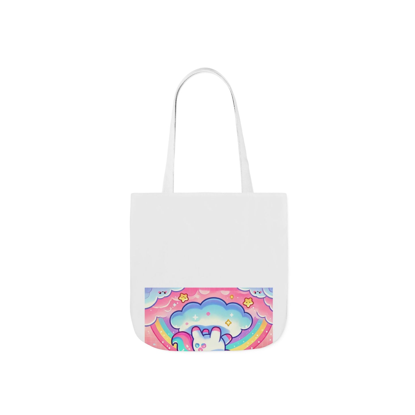 Pastel Rainbow Unicorn Cloud Kawaii Canvas Tote Bag