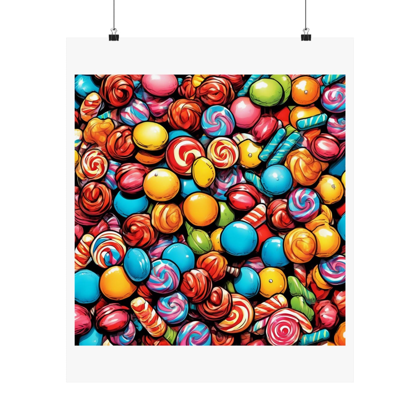 Colorful Candy Pattern Sweets Gift Art Poster