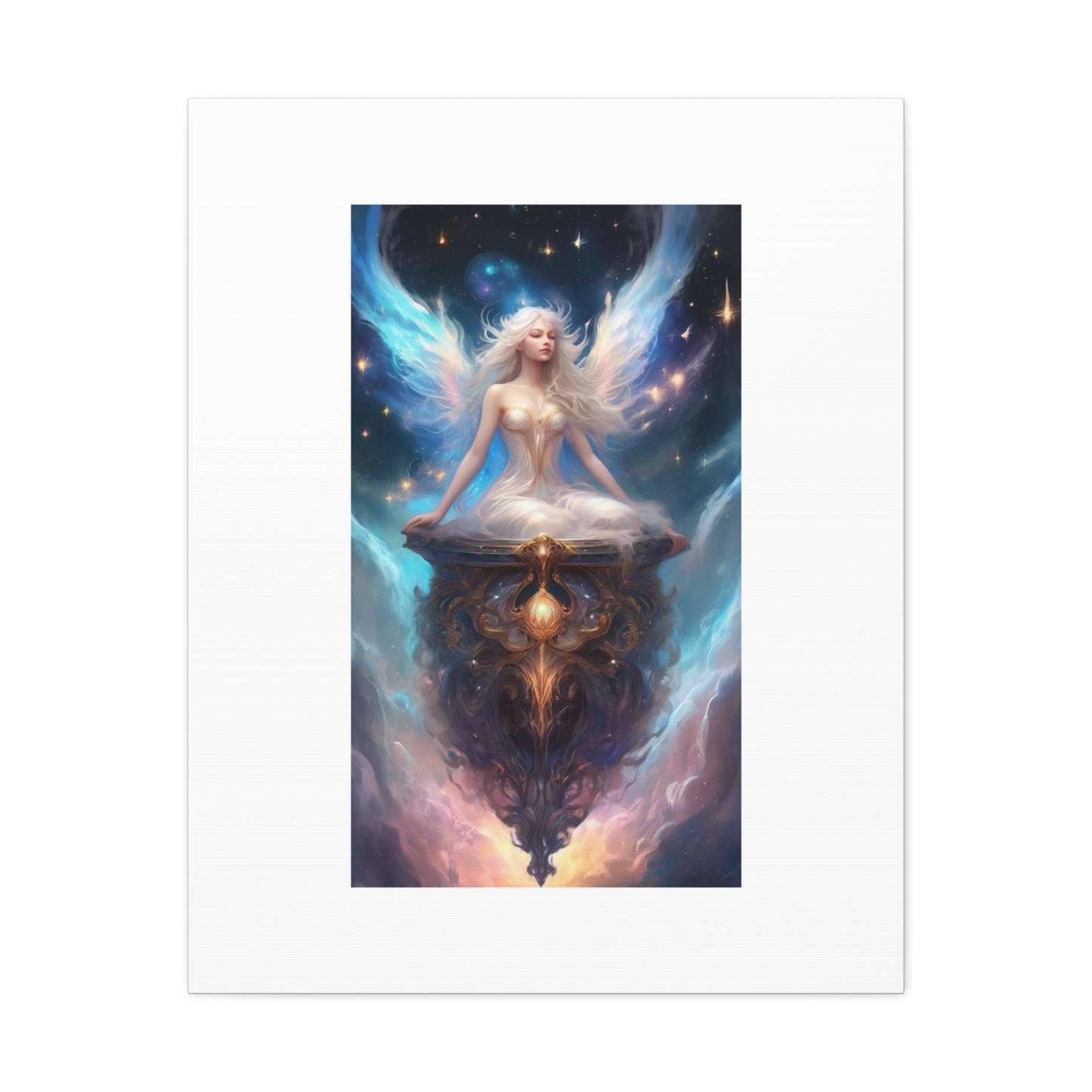 Celestial Winged Meditation Fantasy Portrait Canvas