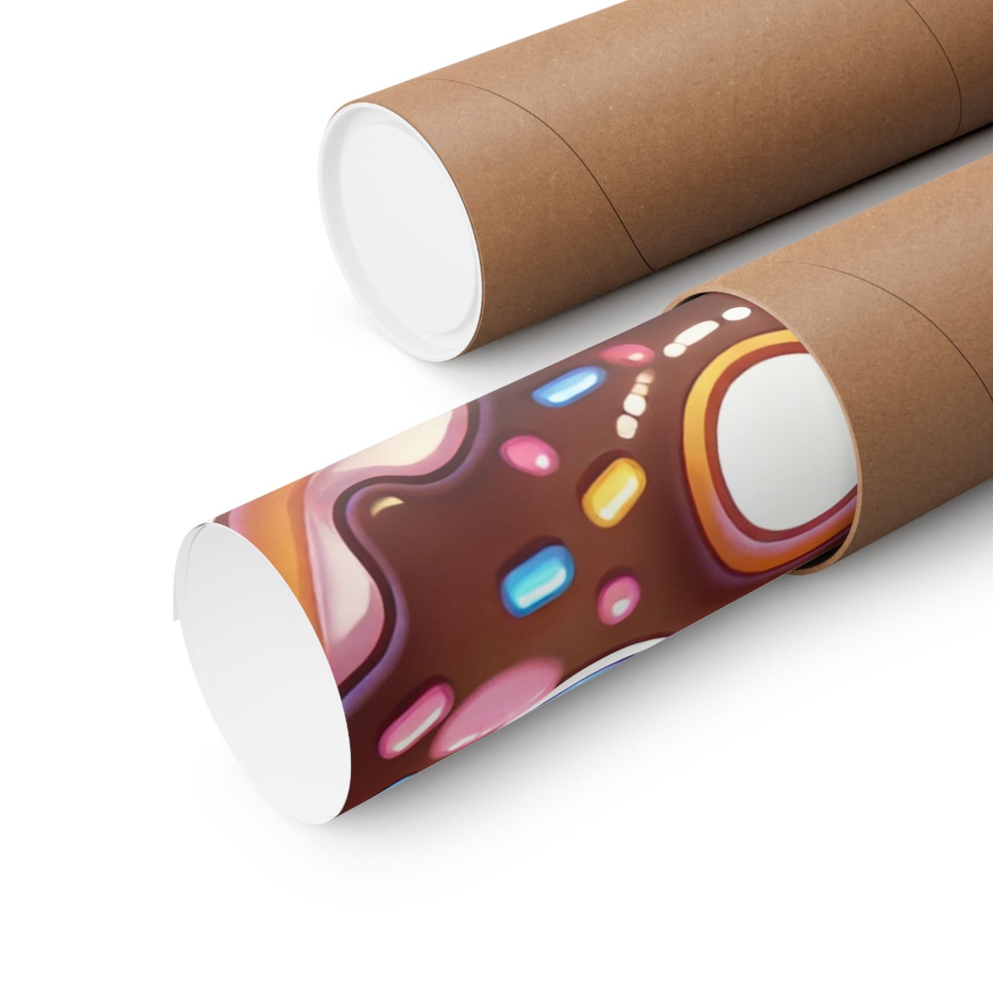 Kawaii Chocolate Donut Cute Dessert Art Poster
