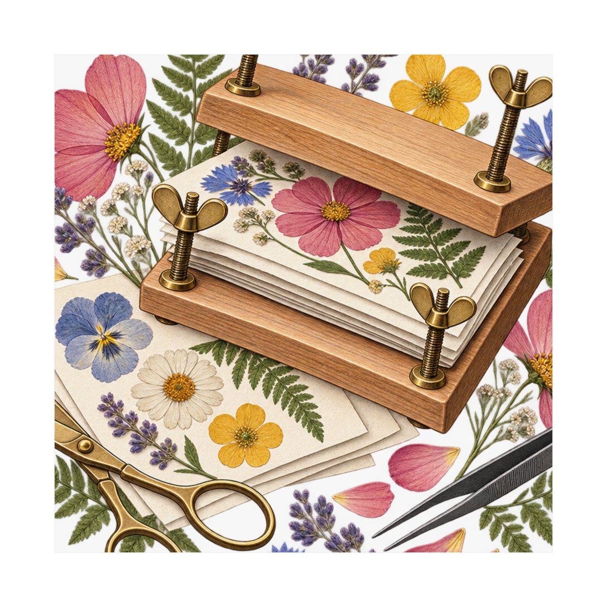 Botanical Flower Press Workshop Poster