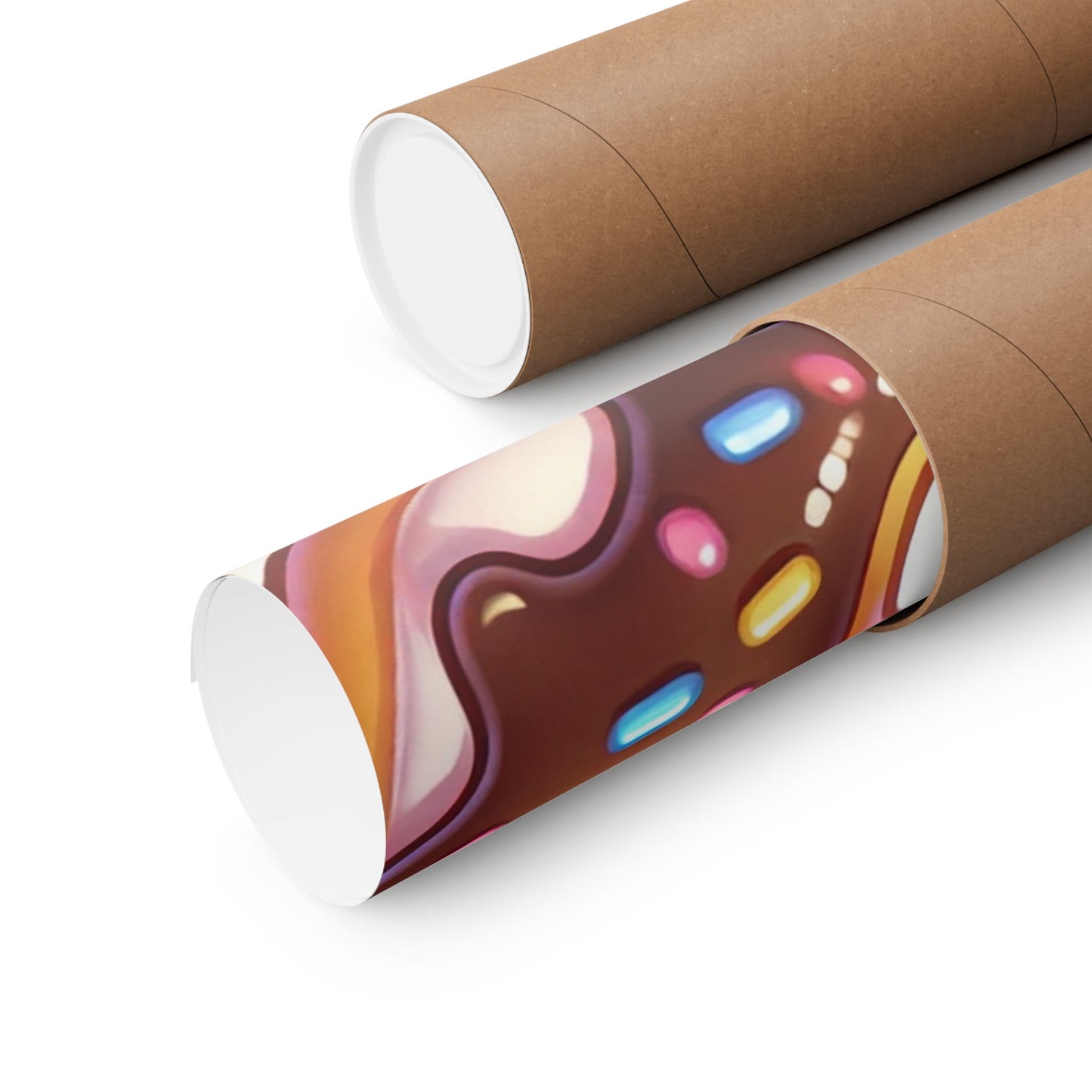 Kawaii Chocolate Donut Cute Dessert Art Poster