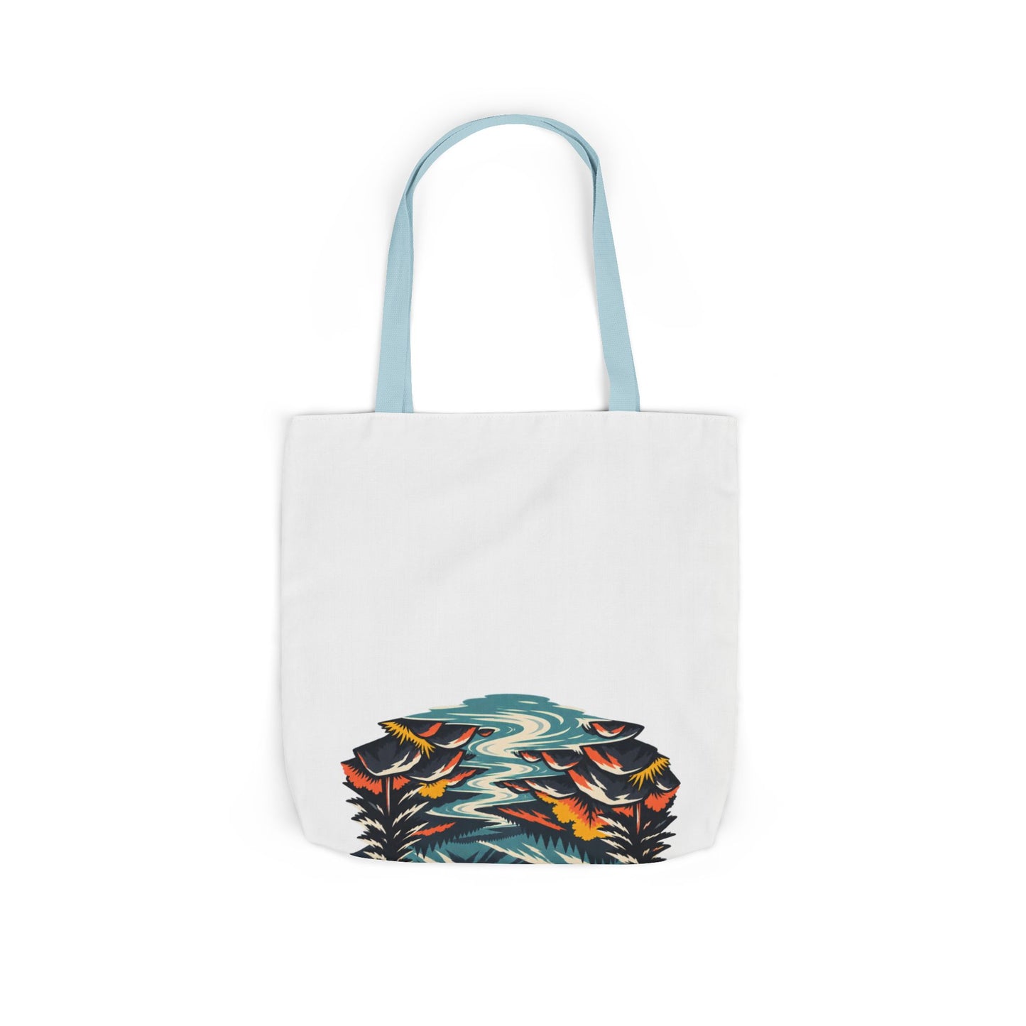 Alpine Sunrise River Mountain Adventure Tote Bag