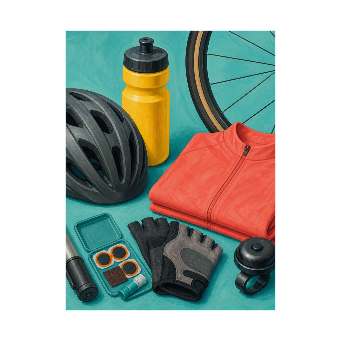 Colorful Cycling Gear Hobby Poster