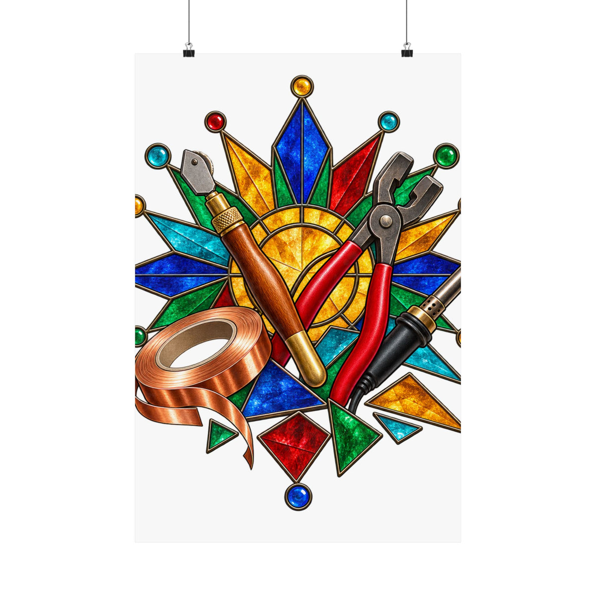 Stained Glass Workshop Tools Poster