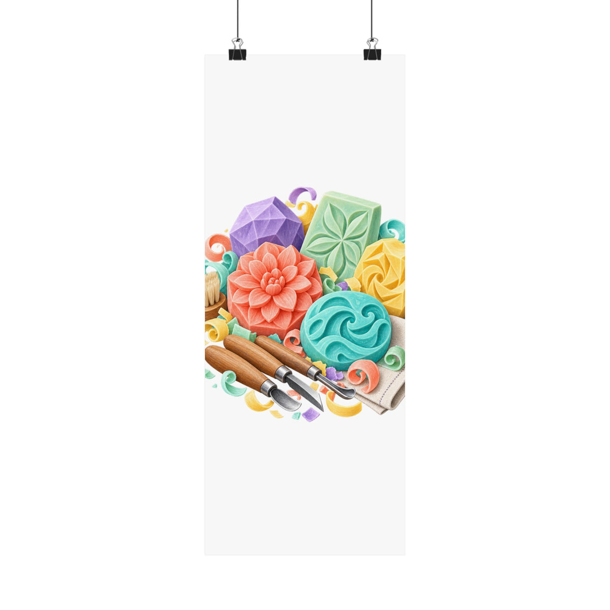 Colorful Soap Carving Workshop Poster