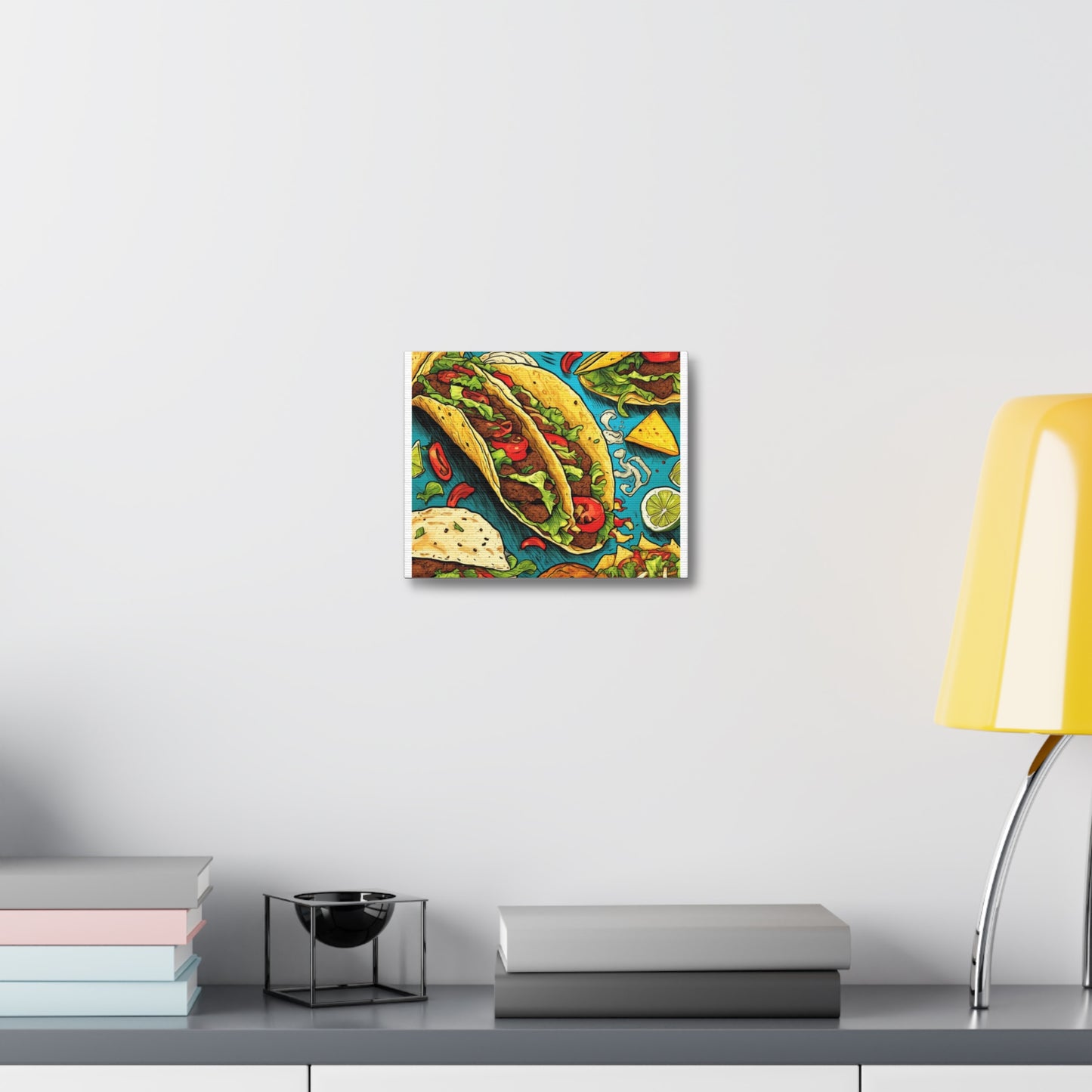 Taco Party Pattern Foodie Gift Art Canvas