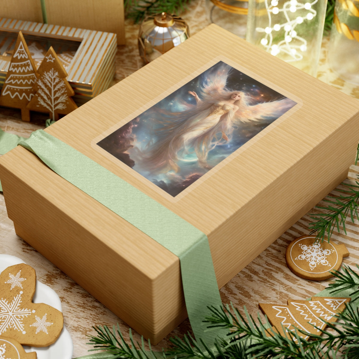 Celestial Winged Heroine Fantasy Portrait Sticker