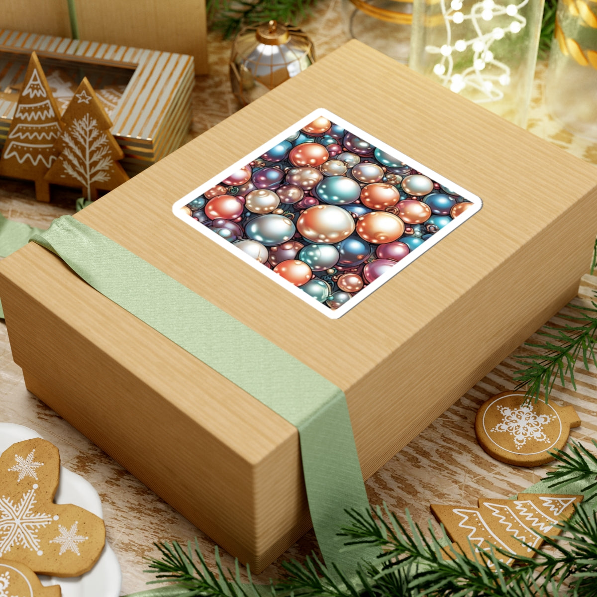 Glossy Orb Marble Abstract Gift Art Sticker