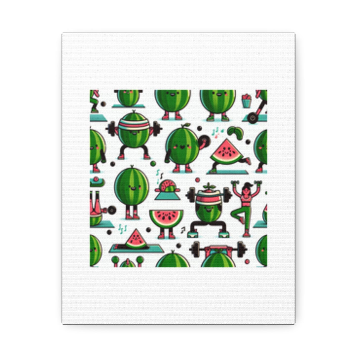 Watermelon Workout Club Cute Food Fitness Canvas Wall Art