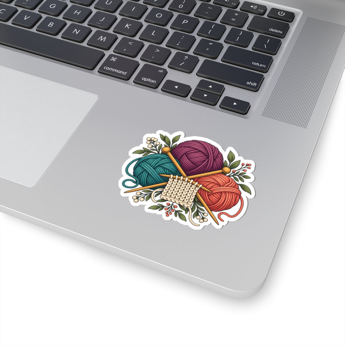Retro Yarn and Knitting Botanical Art Sticker