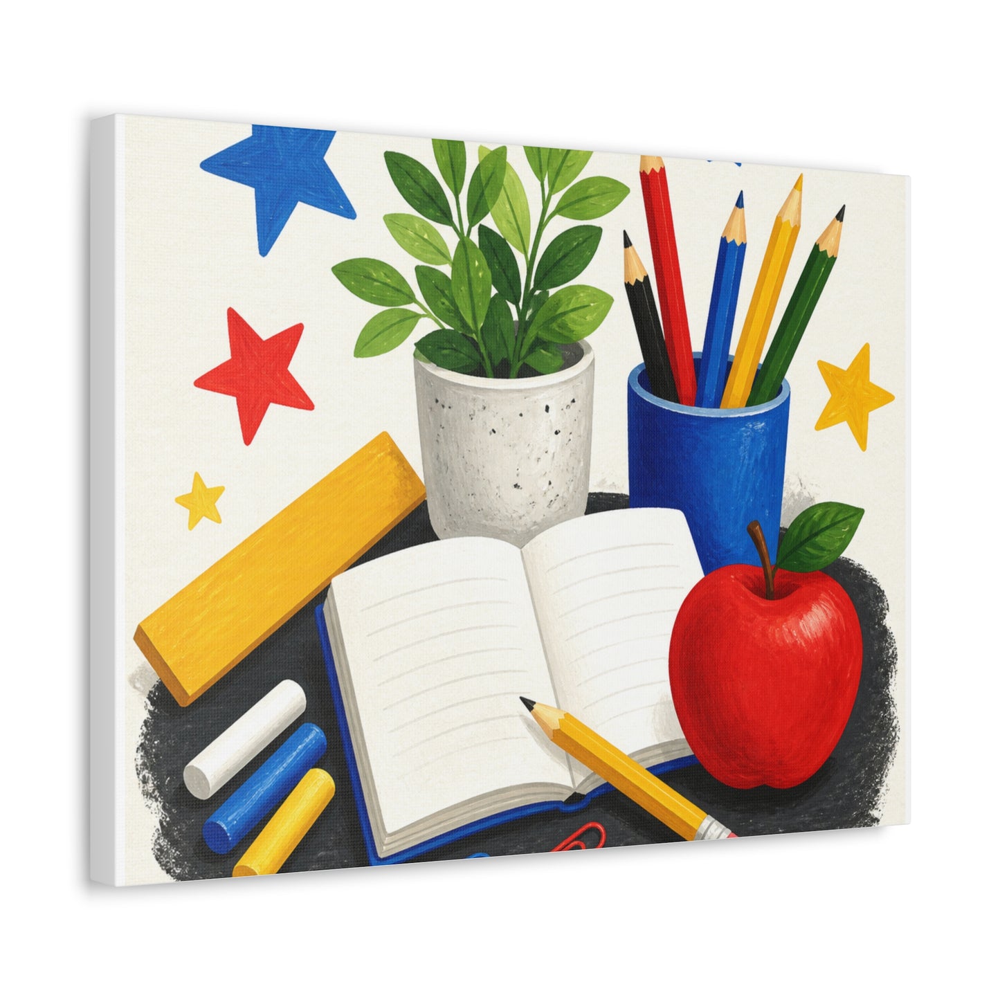 Colorful Classroom Supplies Teacher Appreciation Canvas Art
