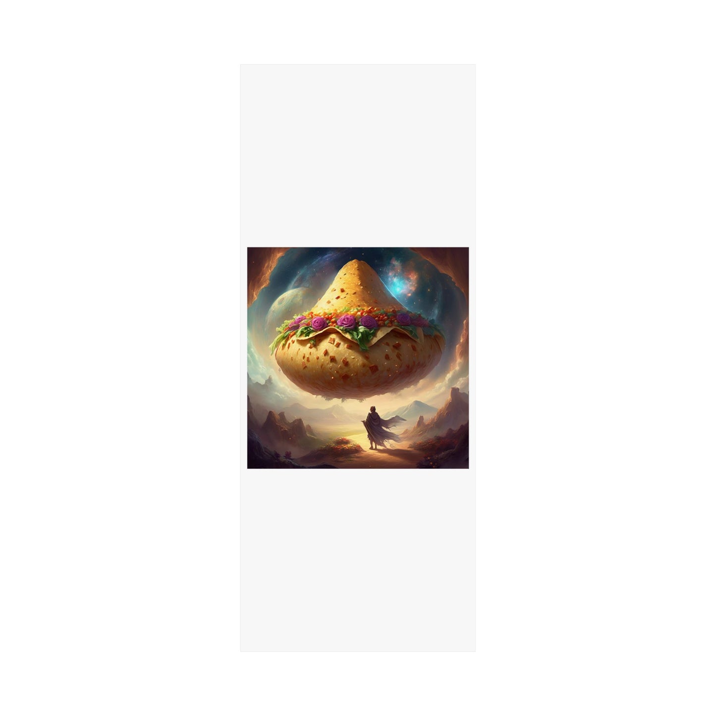 Cosmic Taco Planetoid Surreal Food Fantasy Art Poster