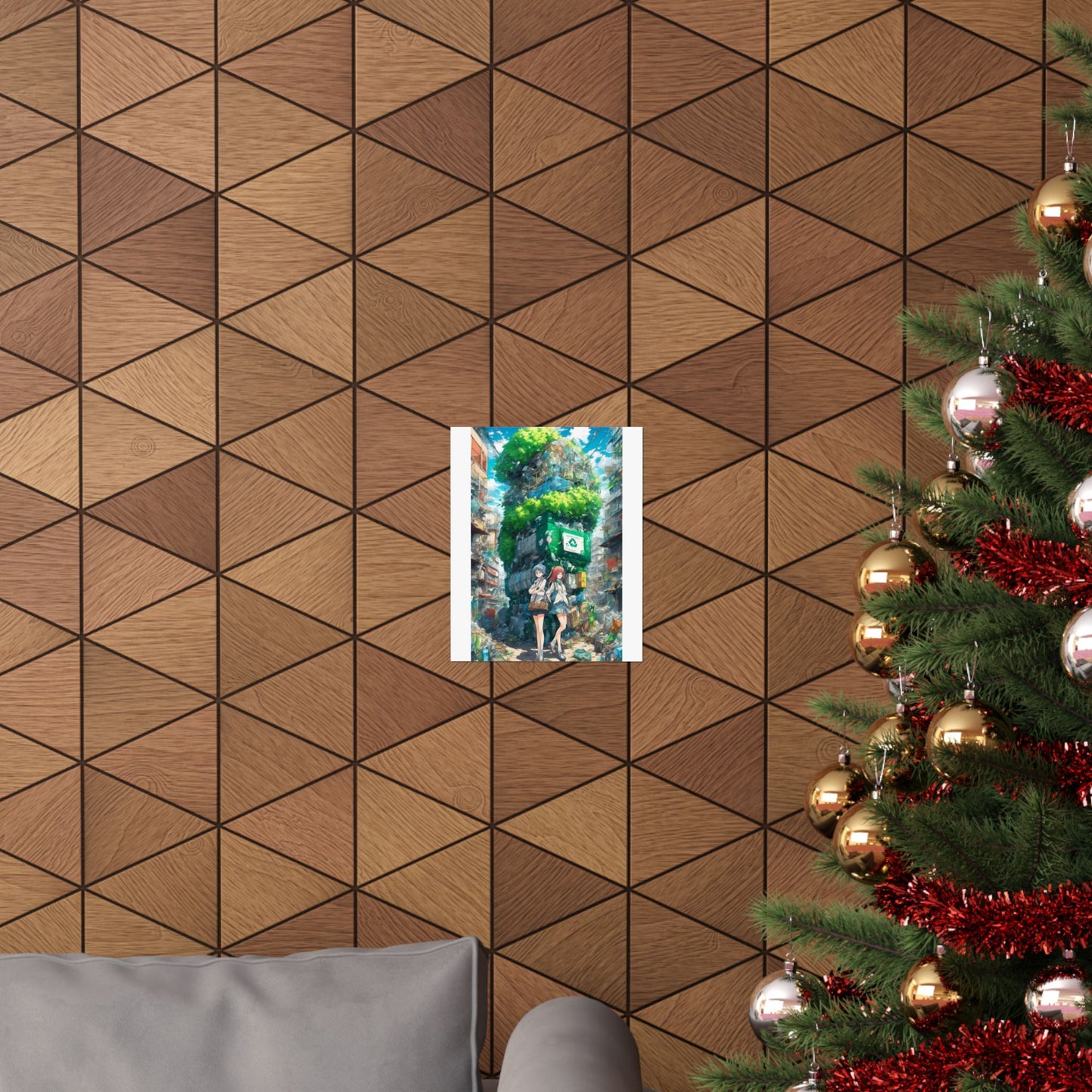 Urban Recycling Anime Friends Green City Wall Poster