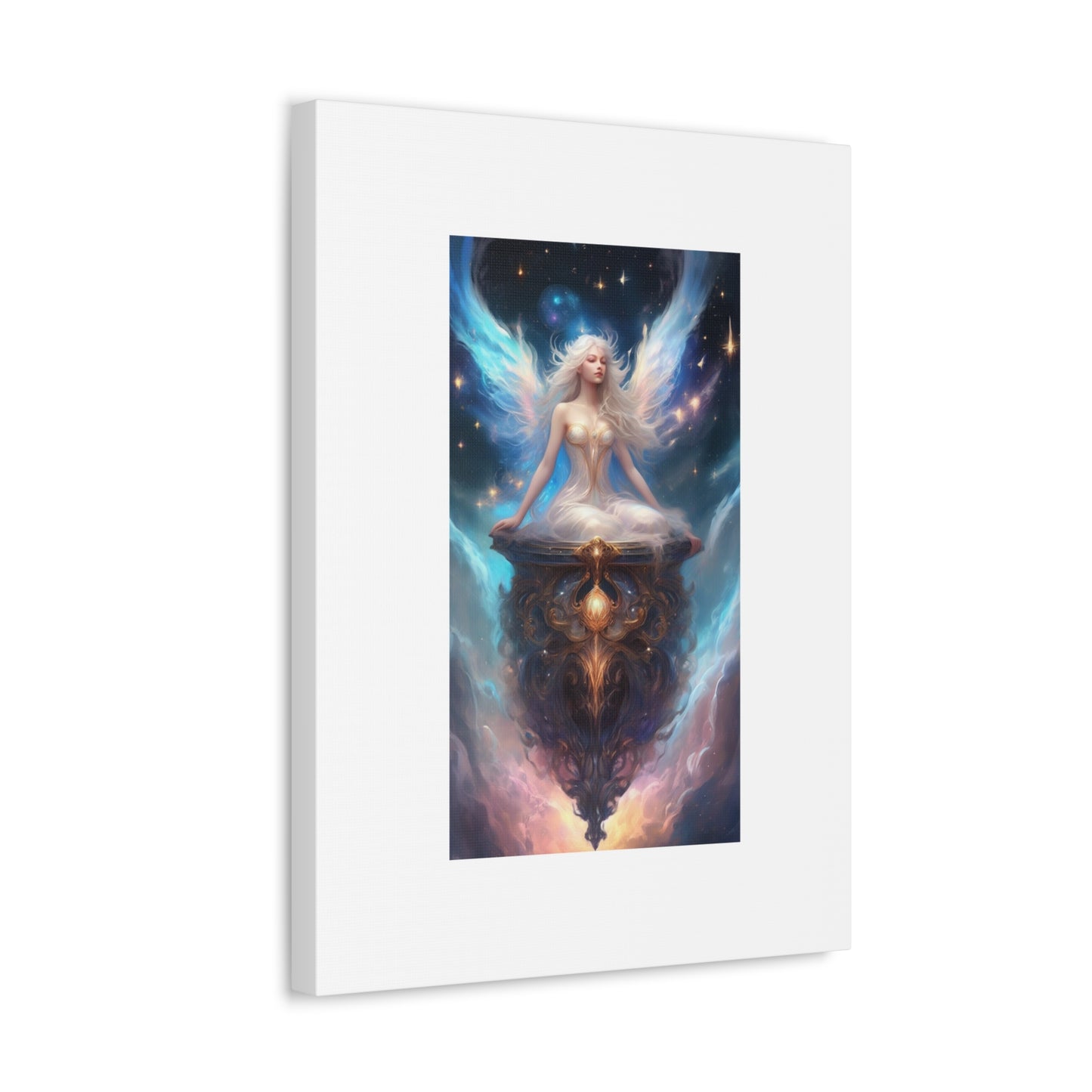 Celestial Winged Meditation Fantasy Portrait Canvas