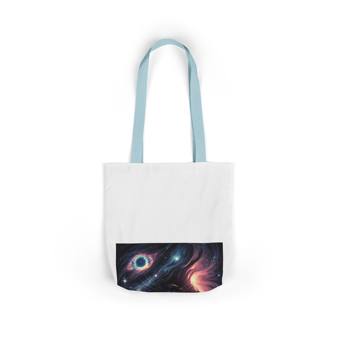 Cosmic Black Cat Galaxy Celestial Canvas Tote Bag
