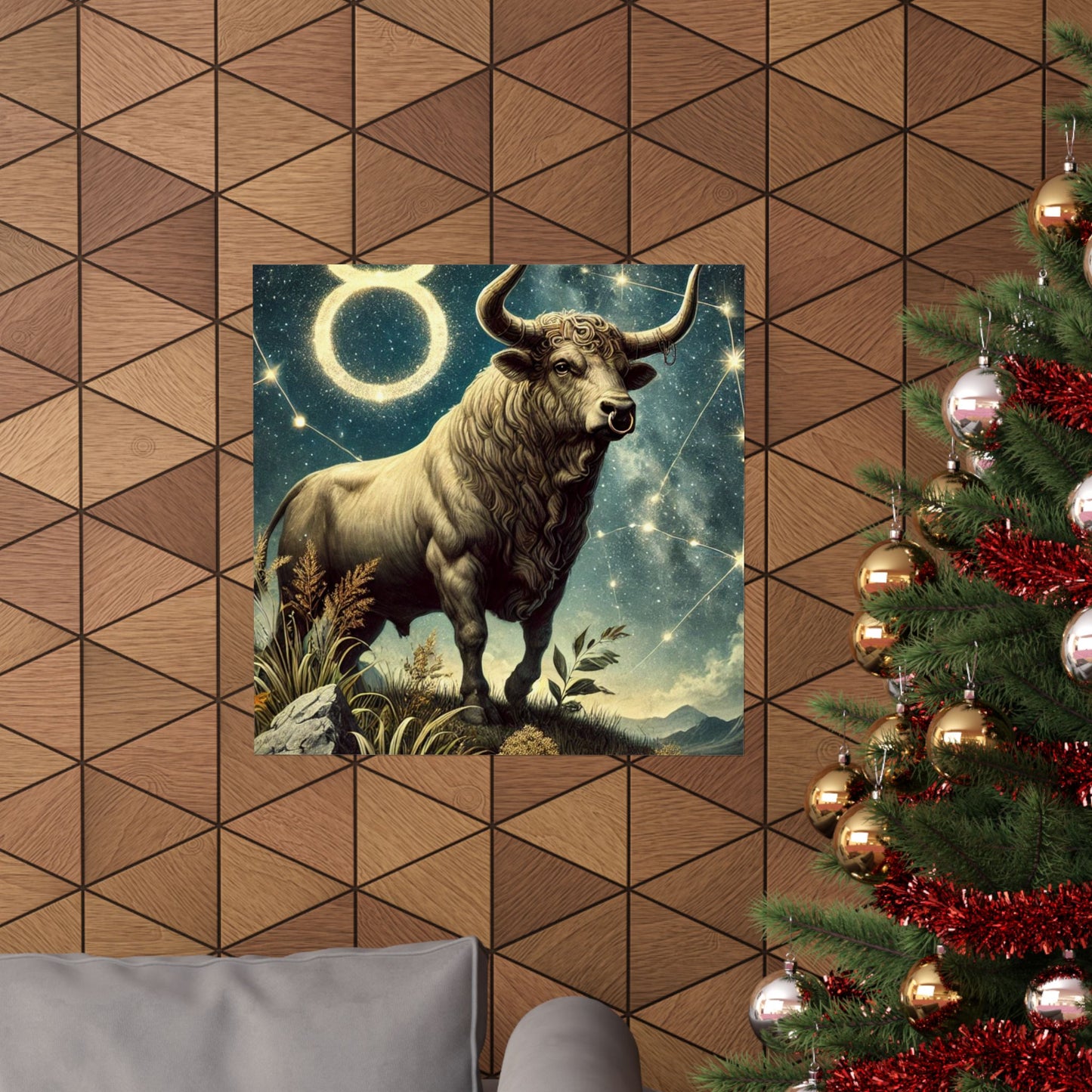 Taurus Bull Constellation Celestial Wall Art Poster