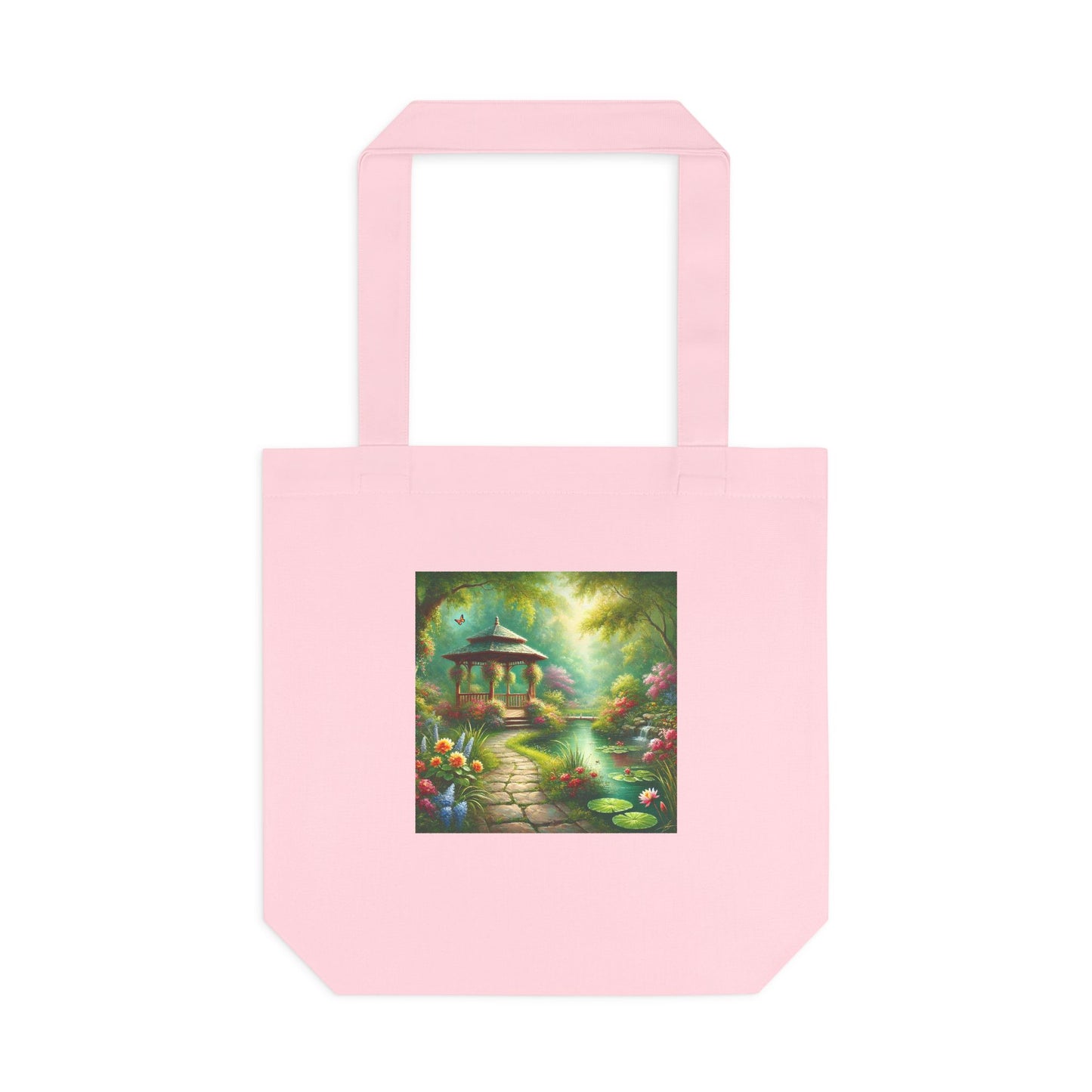Spring Garden Gazebo Floral Landscape Tote Bag