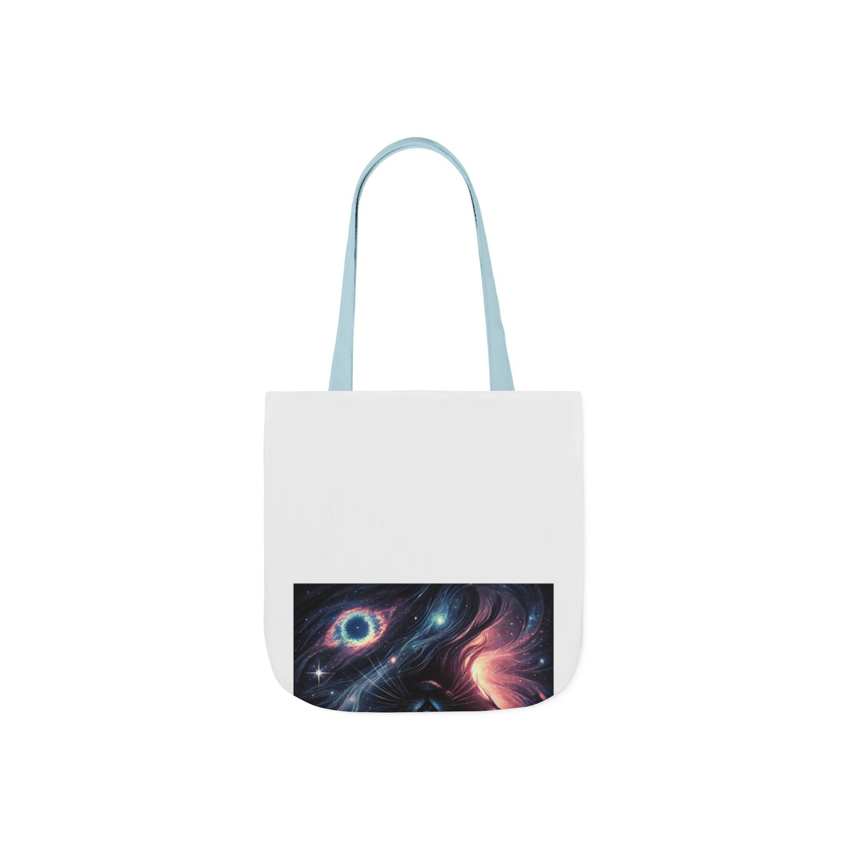 Cosmic Black Cat Galaxy Celestial Canvas Tote Bag