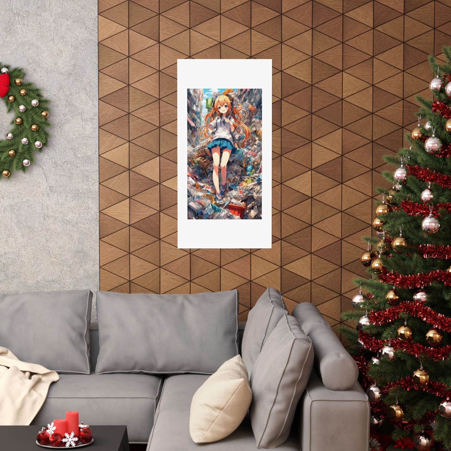 Recycling Rescue Anime Heroine Eco Street Art Poster
