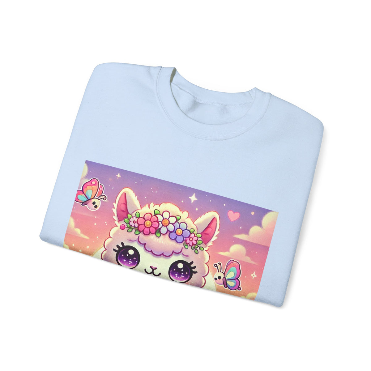 Pastel Floral Alpaca Garden Kawaii Sweatshirt