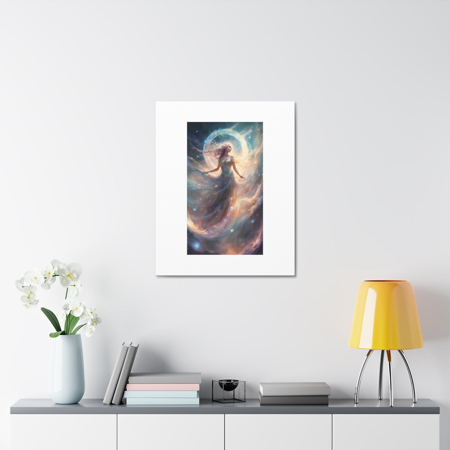 Moonlit Celestial Dancer Fantasy Portrait Canvas
