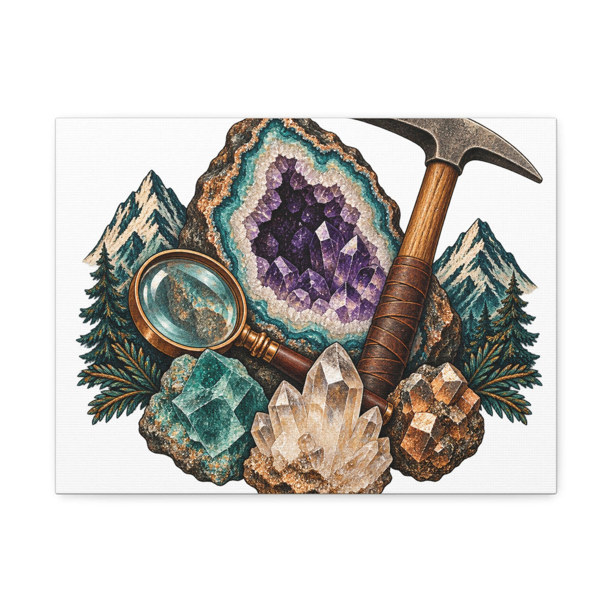 Vintage Geode and Rockhounding Field Kit Canvas