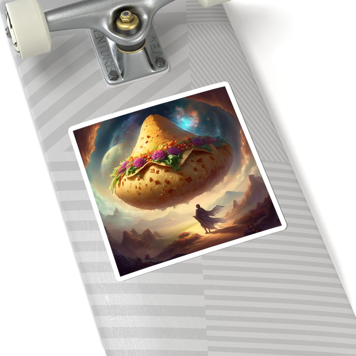 Cosmic Taco Planetoid Surreal Food Fantasy Art Sticker